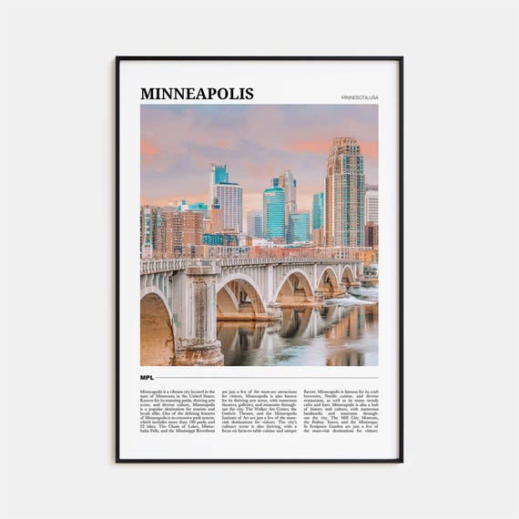 Minneapolis Travel Poster No. 2, Minnesota Travel Poster