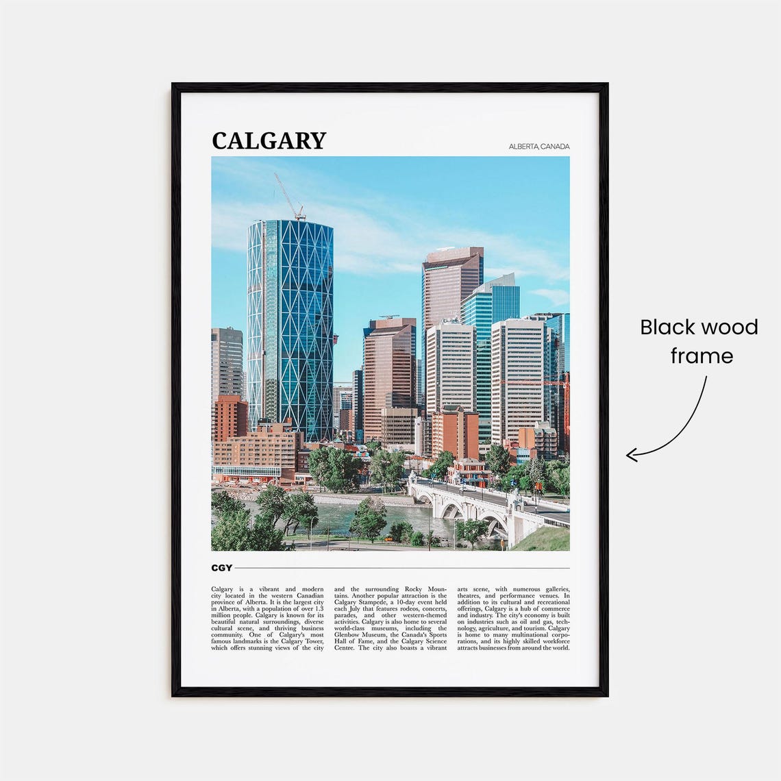 Calgary Alberta Canada Downtown Skyline Bow Tower Travel Poster - Image 2