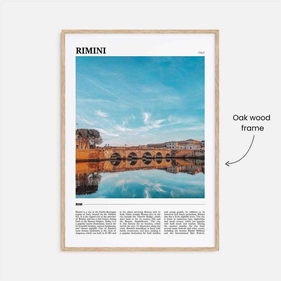 Rimini Italy Roman Tiberius Bridge Sunset Reflection View Poster - Image 3