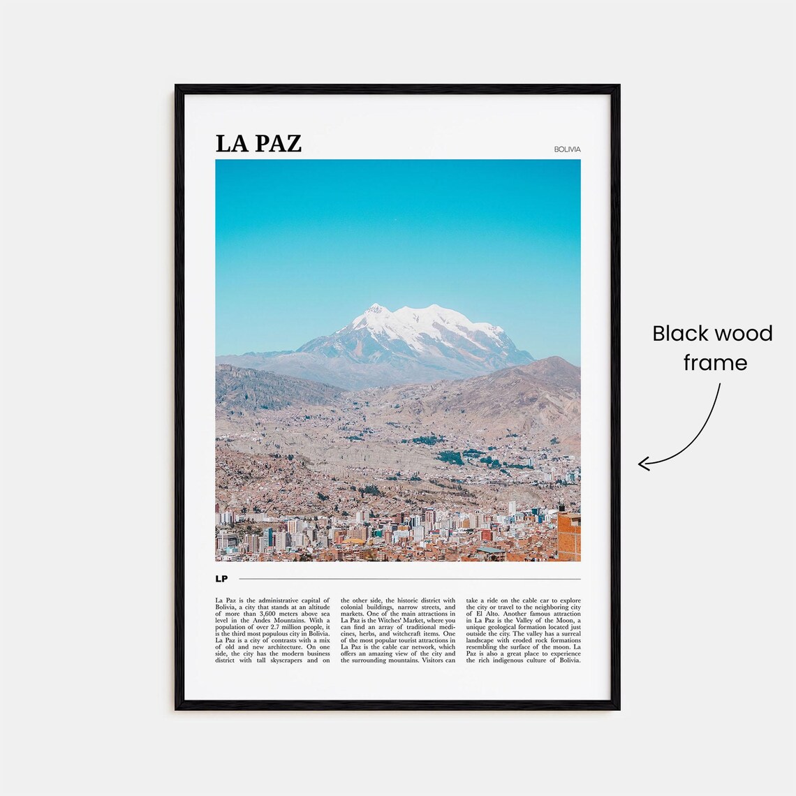 La Paz Decor Bolivia Travel Poster - Image 2