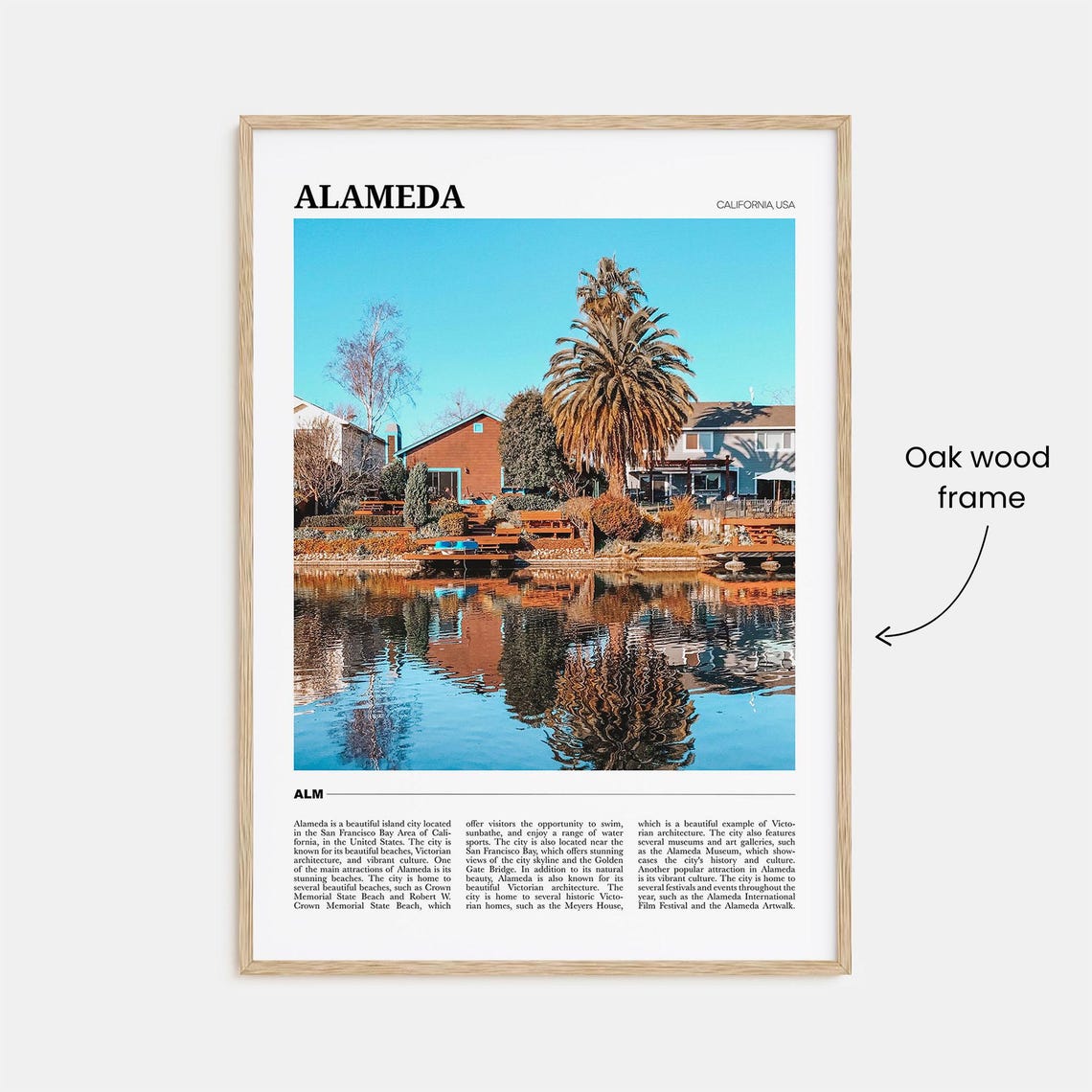 Alameda California USA Waterfront Lagoon Reflections View Poster - Image 3