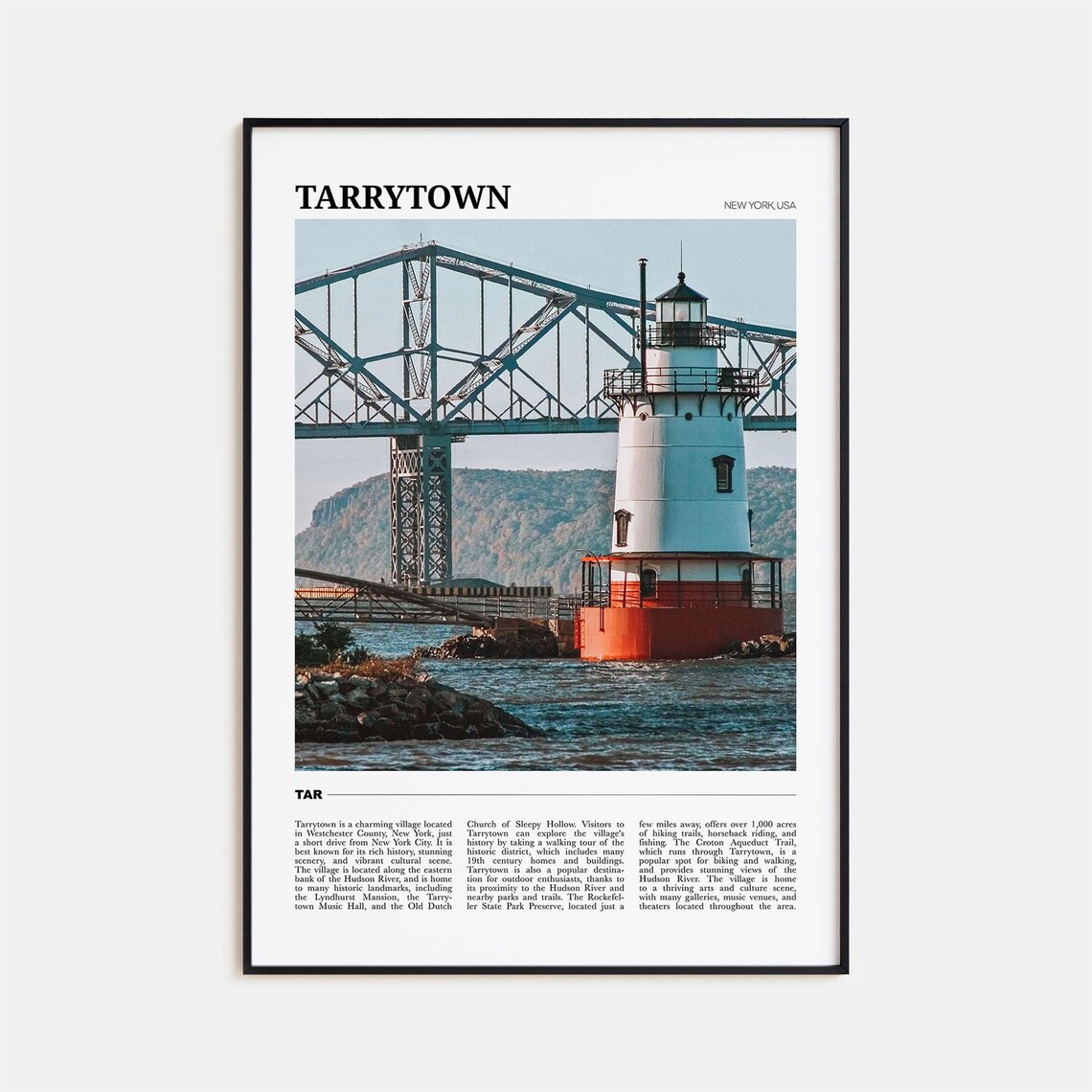 Tarrytown Travel Poster, New York USA Art Print