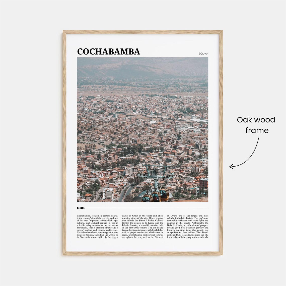 Cochabamba Travel Poster Cochabamba Wall Art Cochabamba Poster Print Cochabamba Photo Cochabamba Decor Bolivia - Image 3