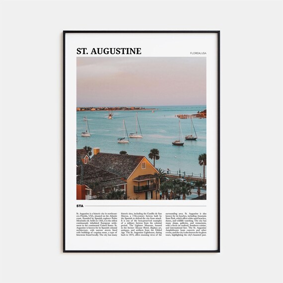 St Augustine Travel Poster, Florida USA Travel Poster