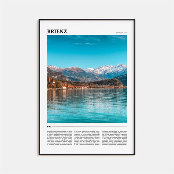 Brienz Travel Poster, Switzerland Wall Art Print