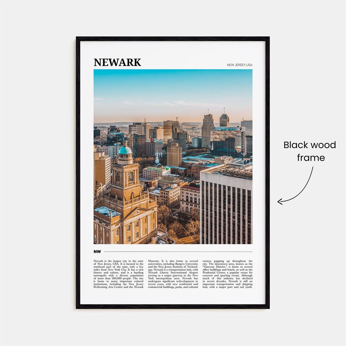 Newark New Jersey City Skyline Sunset Photography Travel Poster - Image 2