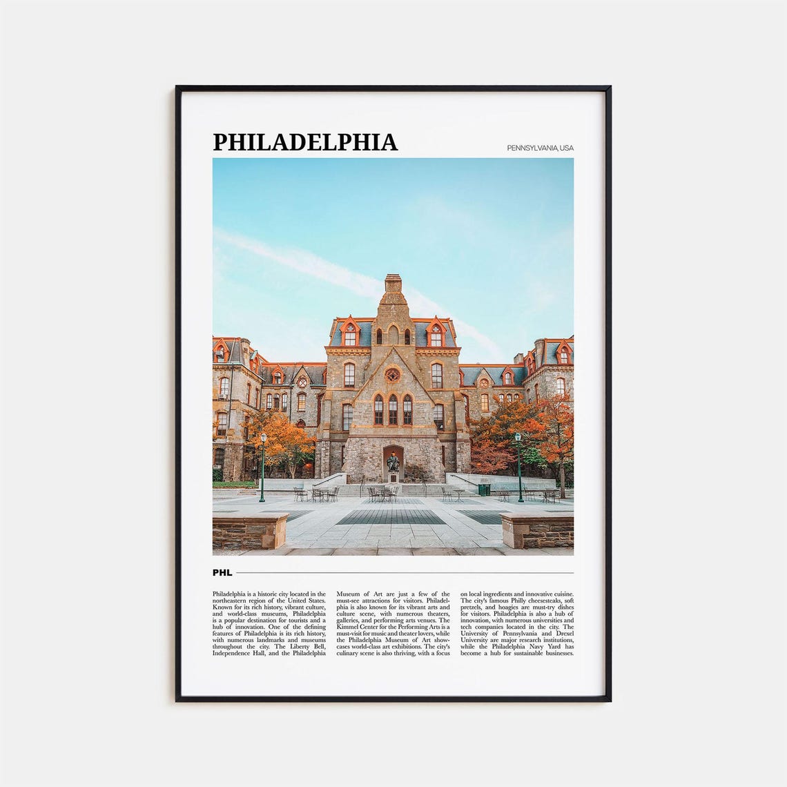 Philadelphia Travel Poster No 1 Philadelphia Wall Art Philadelphia Poster Print Philadelphia Photo Philadelphia Decor Pennsylvania Usa