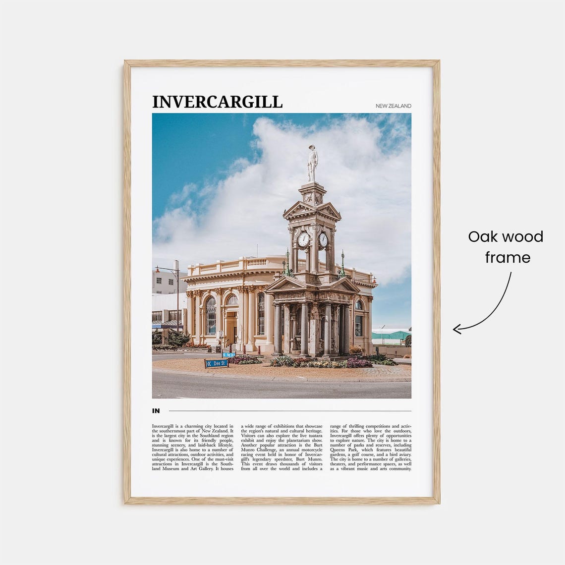 Invercargill Travel Poster Invercargill Wall Art Invercargill Poster Print Invercargill Photo Invercargill Decor New Zealand - Image 3