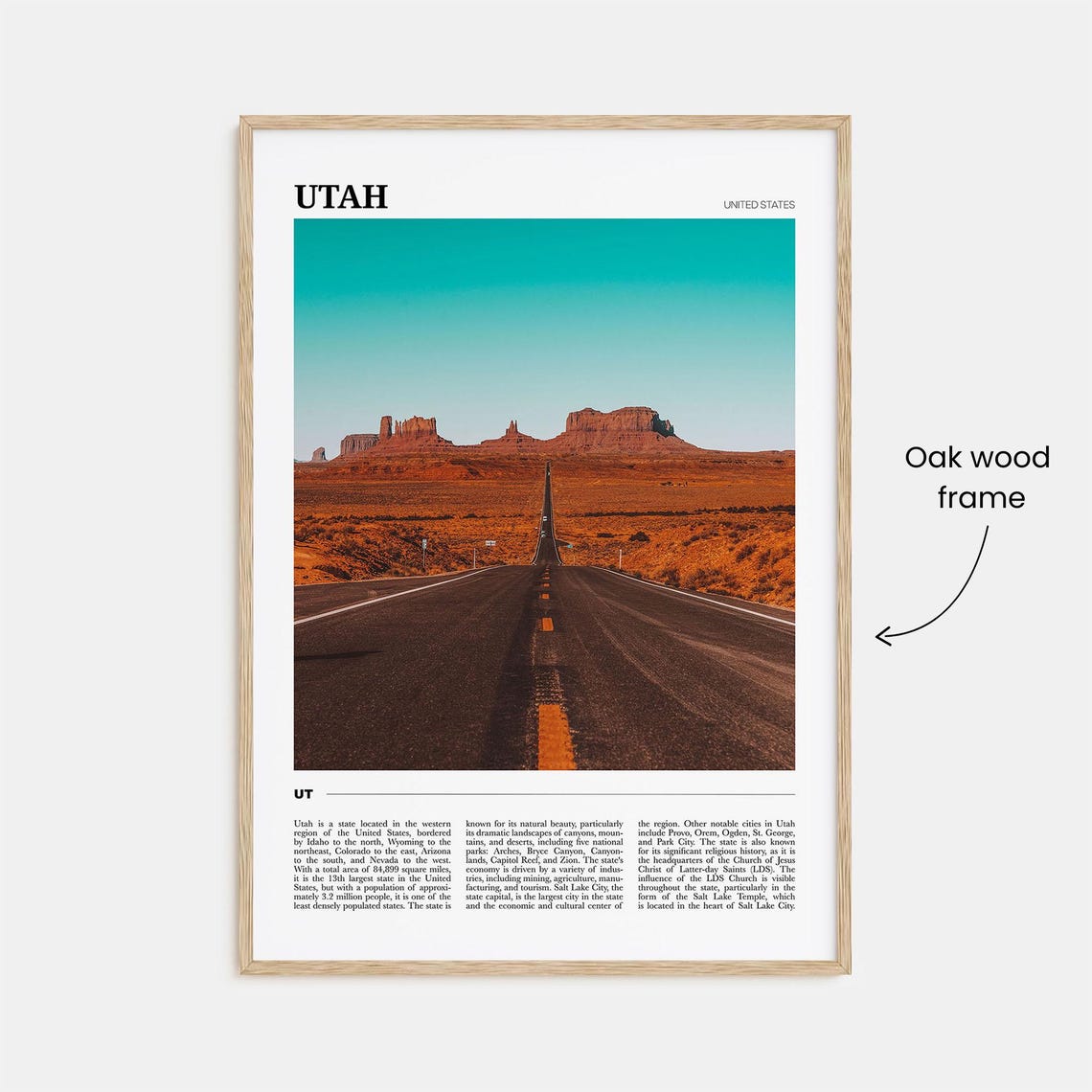 Utah Desert Road Red Rock Mesas Monument Valley View Travel Poster - Image 3