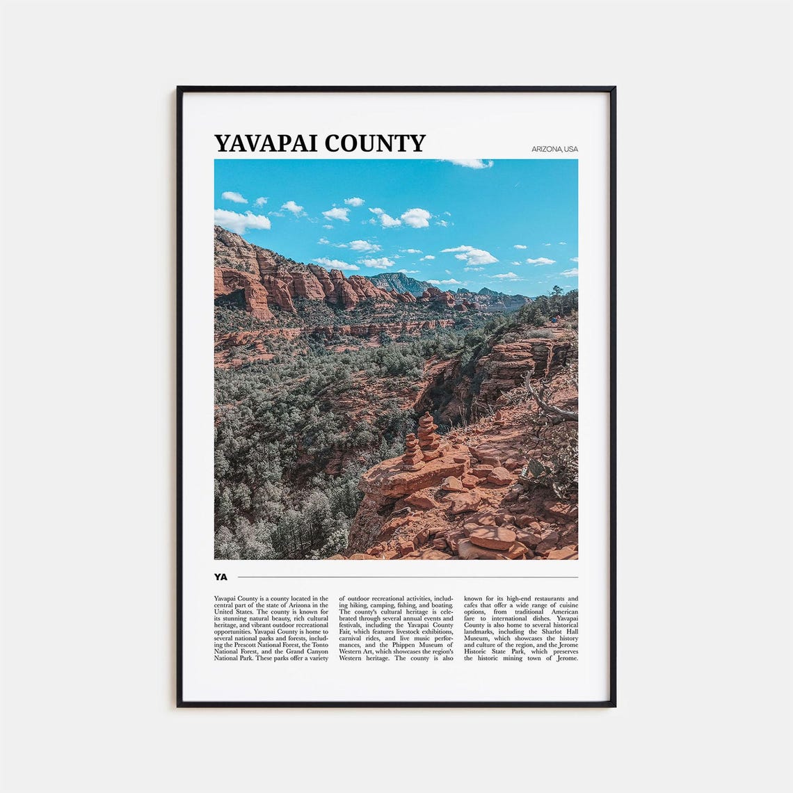 Yavapai County Travel Poster Yavapai County Wall Art Yavapai County Poster Print Yavapai County Photo Yavapai County Decor Arizona Usa
