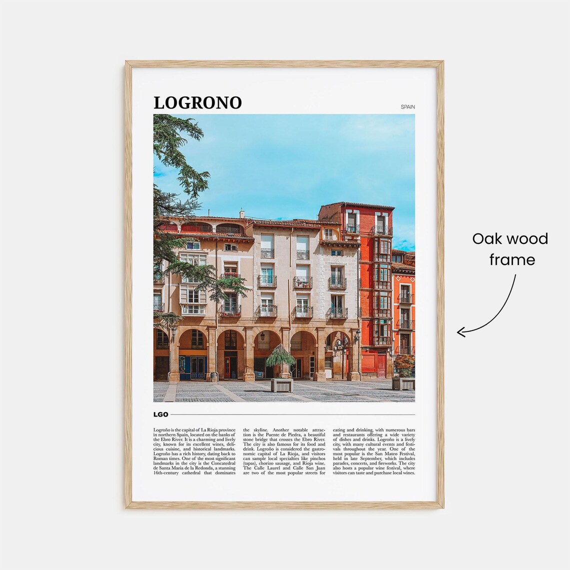 Logrono Travel Poster, Spain City Wall Art Print - Image 3
