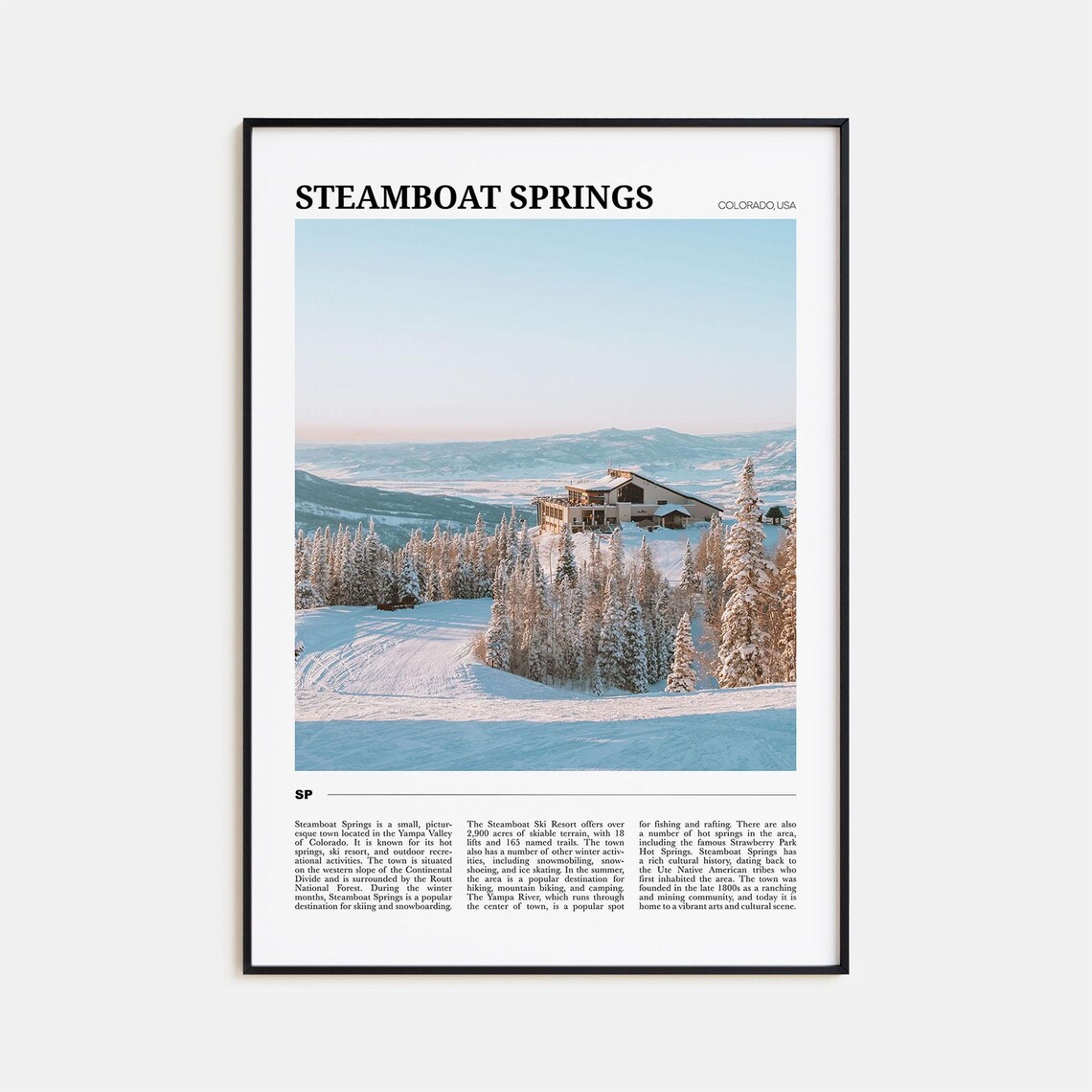 Steamboat Springs Travel Poster, Colorado Wall Art