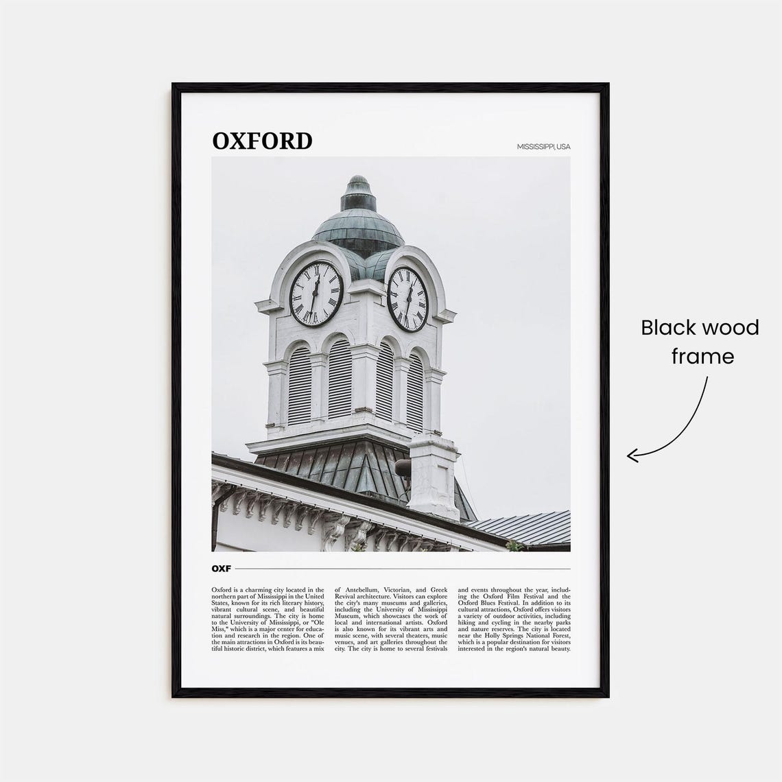 Oxford Travel Poster Mississippi Oxford Wall Art Oxford Poster Print Oxford Photo Oxford Decor Mississippi Usa - Image 2