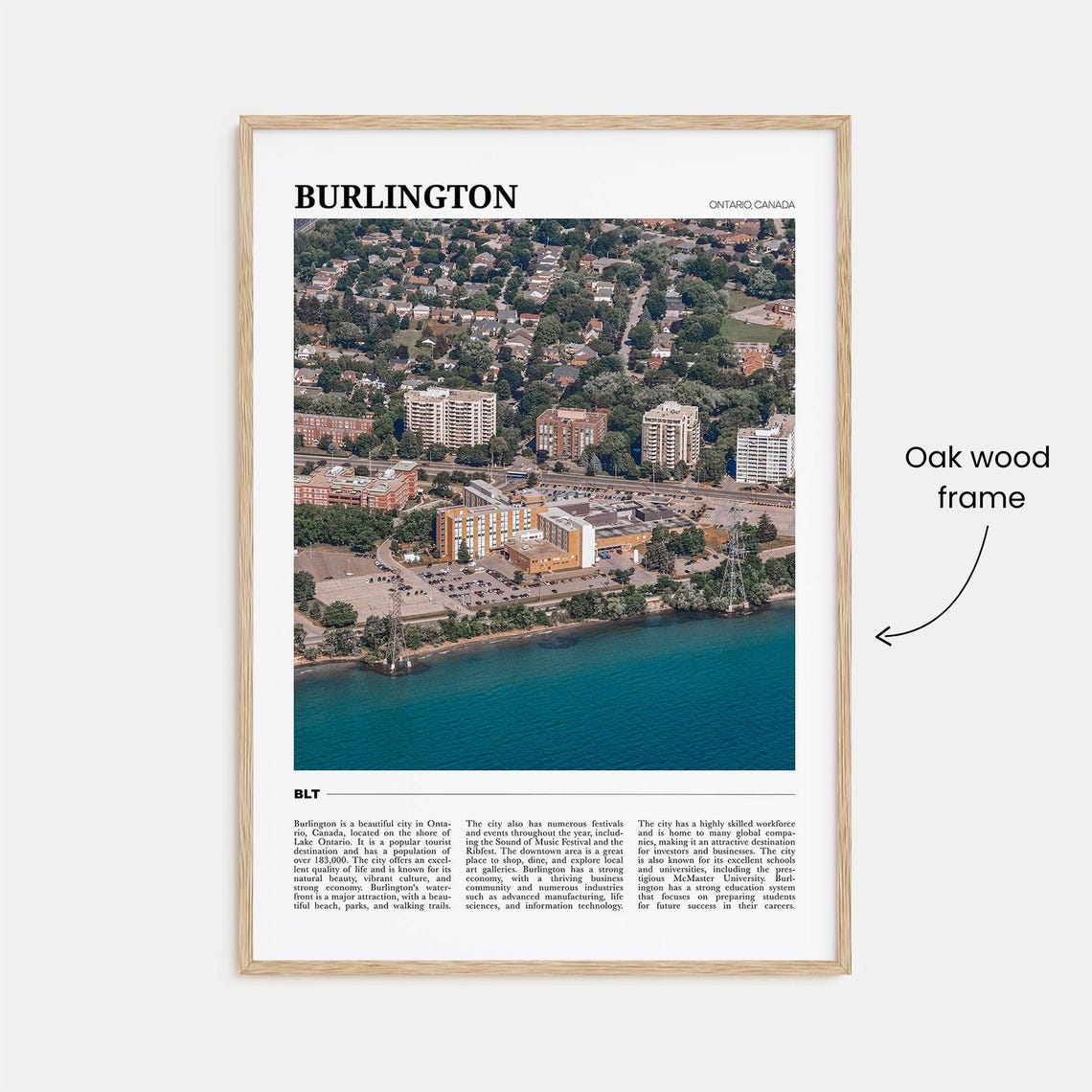 Burlington Ontario Canada Aerial Lake Ontario Waterfront City Poster - Image 3