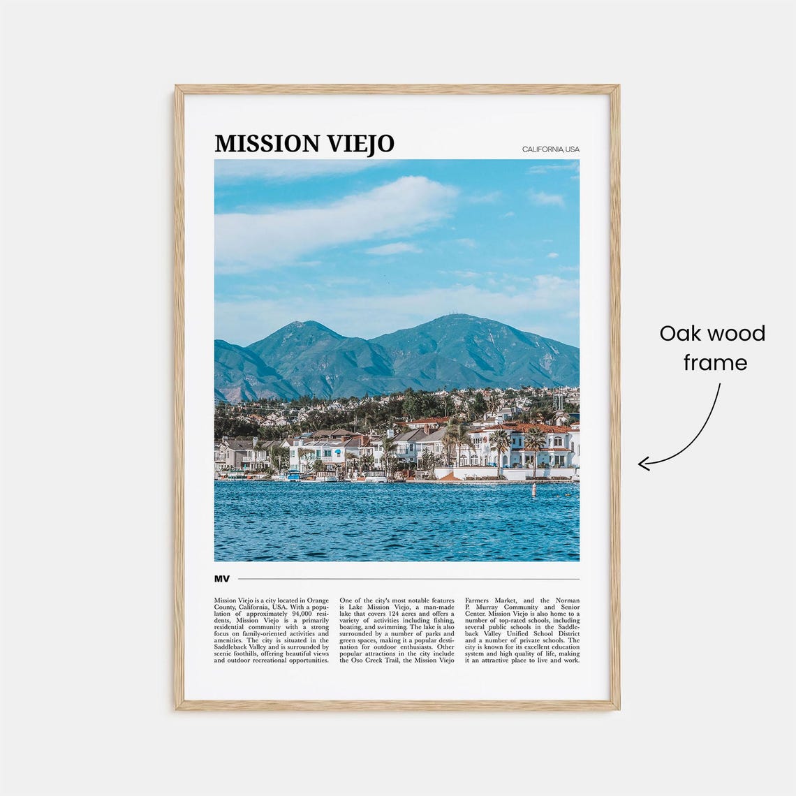 Mission Viejo California Lake Homes Mountain View Photo Poster - Image 3