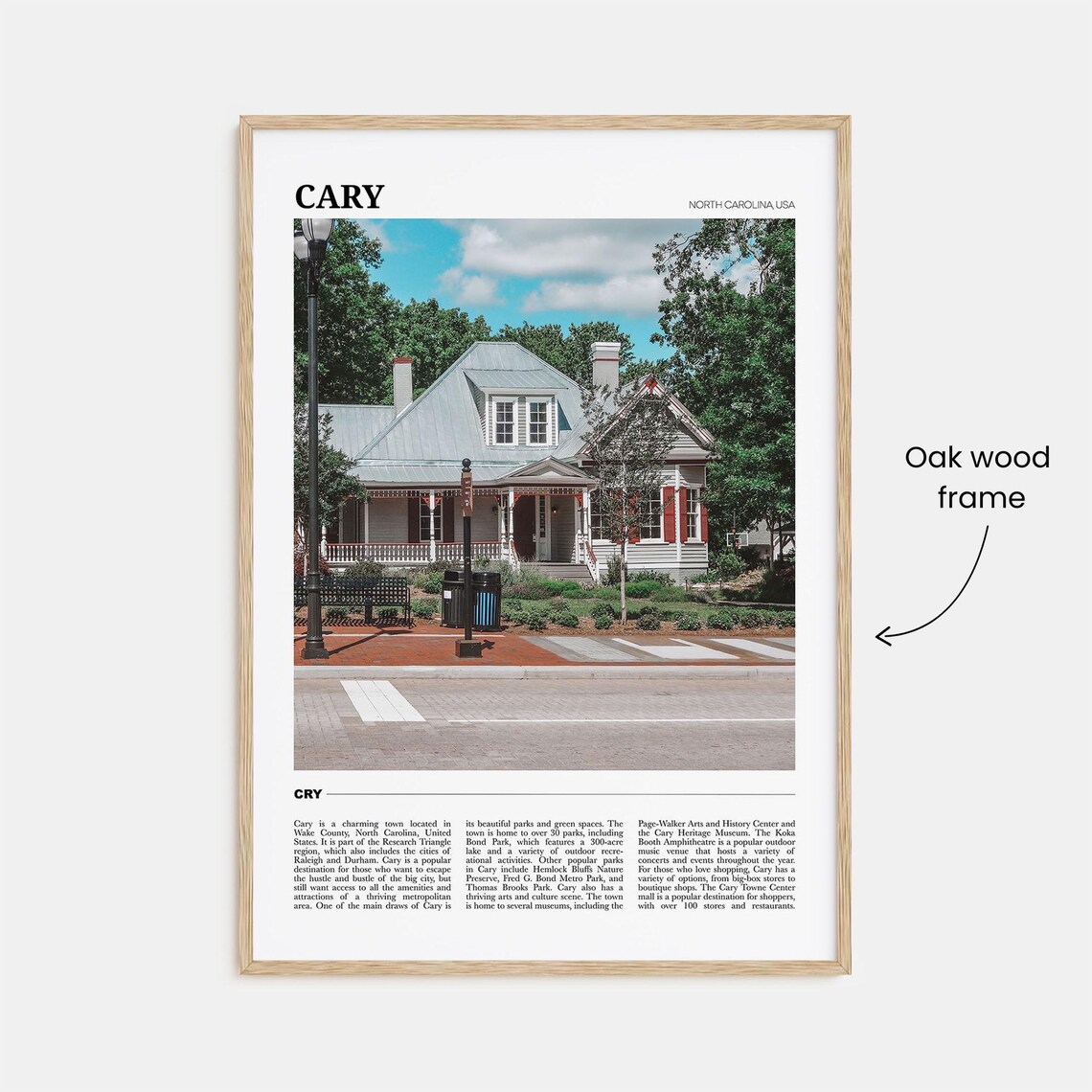 Cary North Carolina Historic House Porch Small Town Travel Poster - Image 3