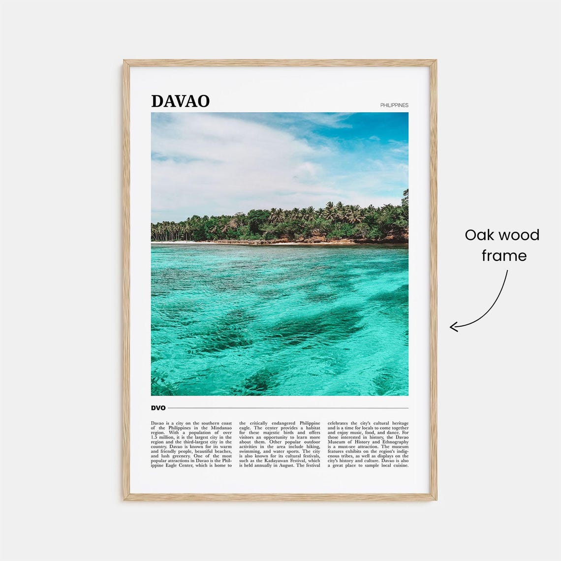Davao Philippines Tropical Coastline Turquoise Water Island Poster - Image 3