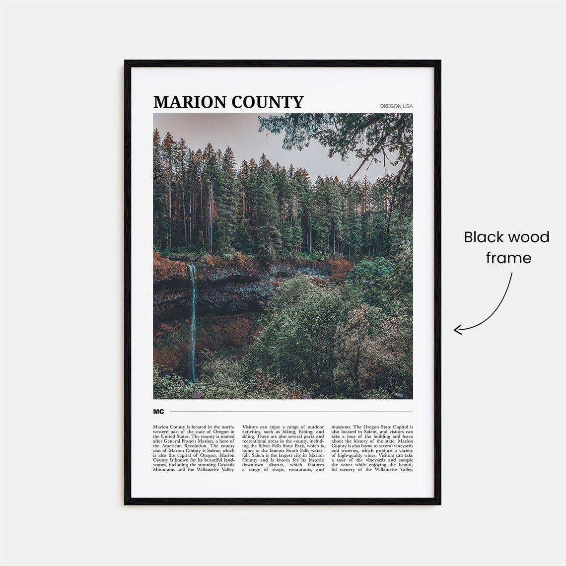 Marion County Oregon Forest Waterfall Nature Photography Poster - Image 2