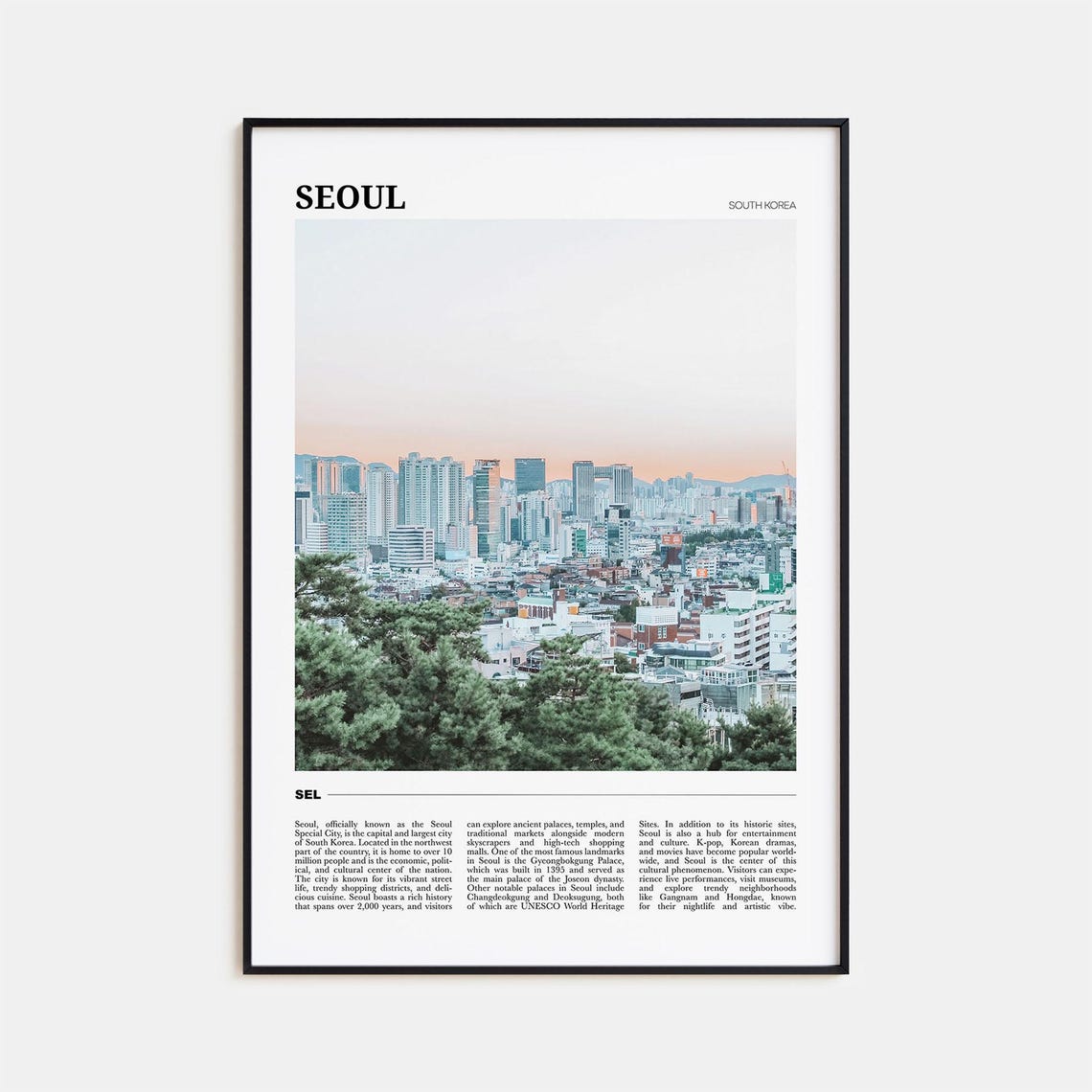 Seoul Travel Poster Seoul Wall Art Seoul Poster Print Seoul Photo Seoul Decor South Korea