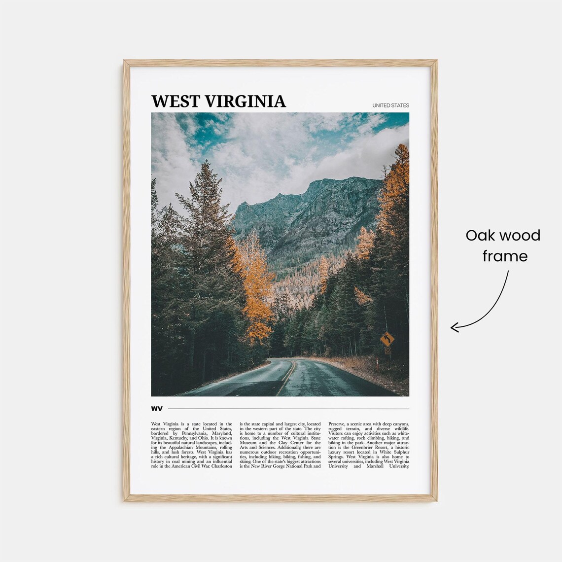 West Virginia Travel Poster, USA Wall Art Print - Image 3