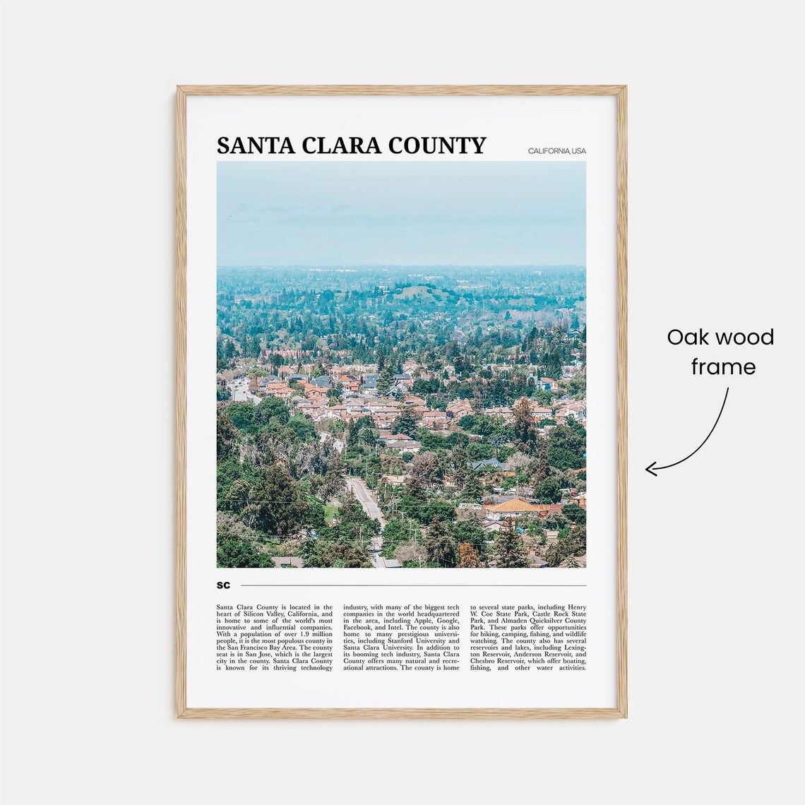 Santa Clara County Travel Poster, Holiday Wall Art - Image 3