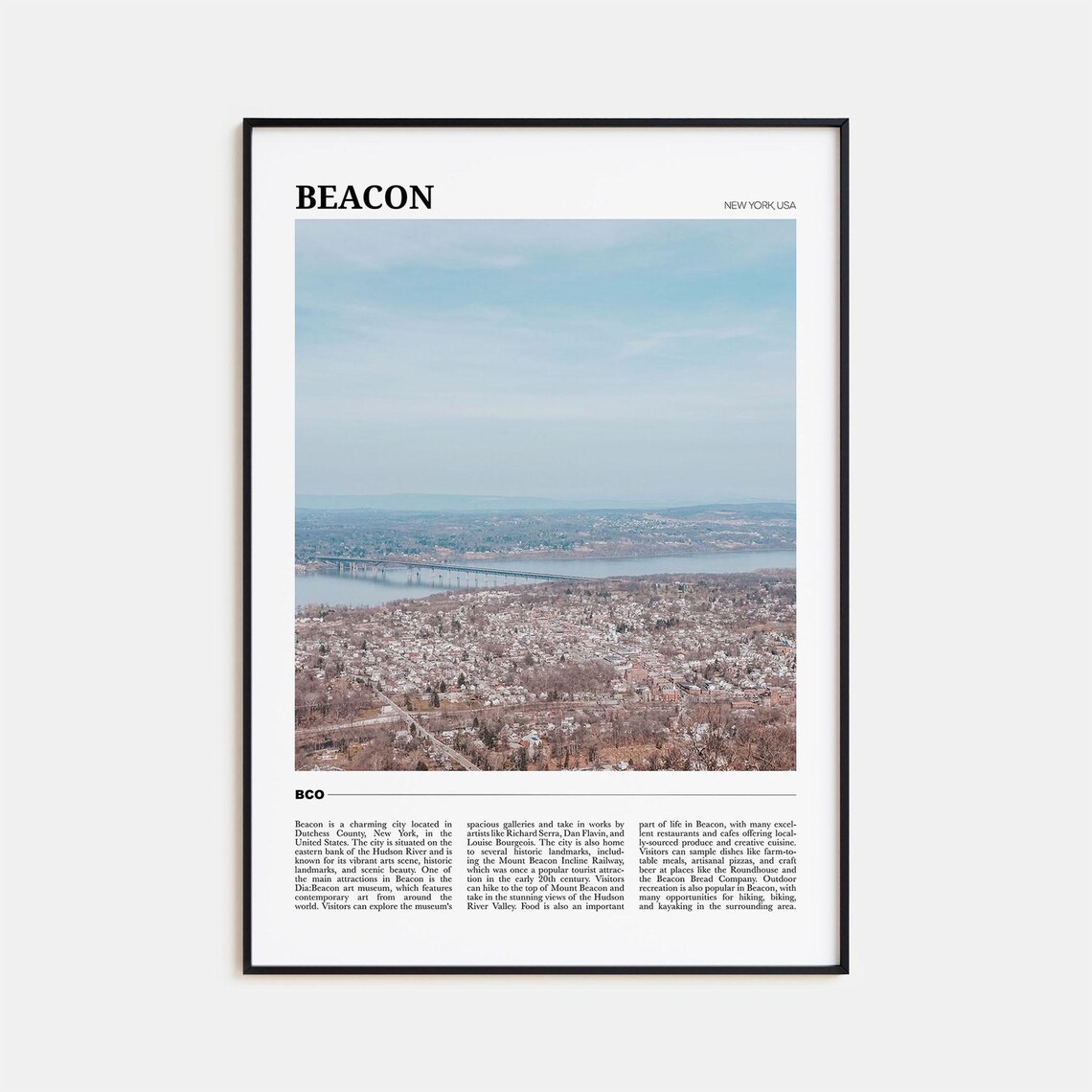 Beacon Travel Poster, New York USA Art Print