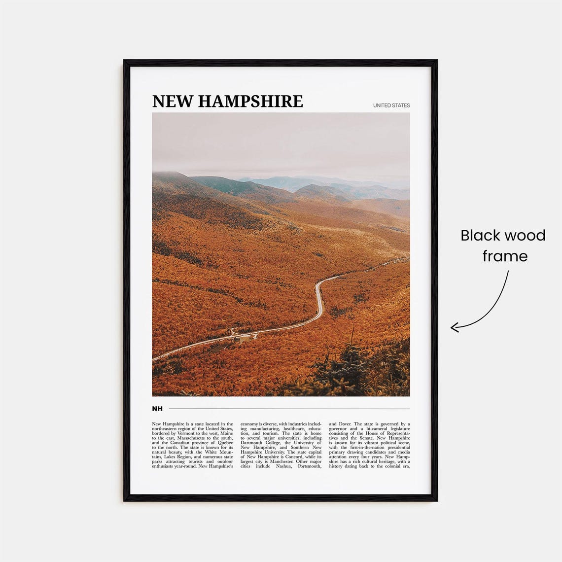 New Hampshire Travel Poster No 3 New Hampshire Wall Art New Hampshire Poster New Hampshire Photo New Hampshire Decor United States - Image 2