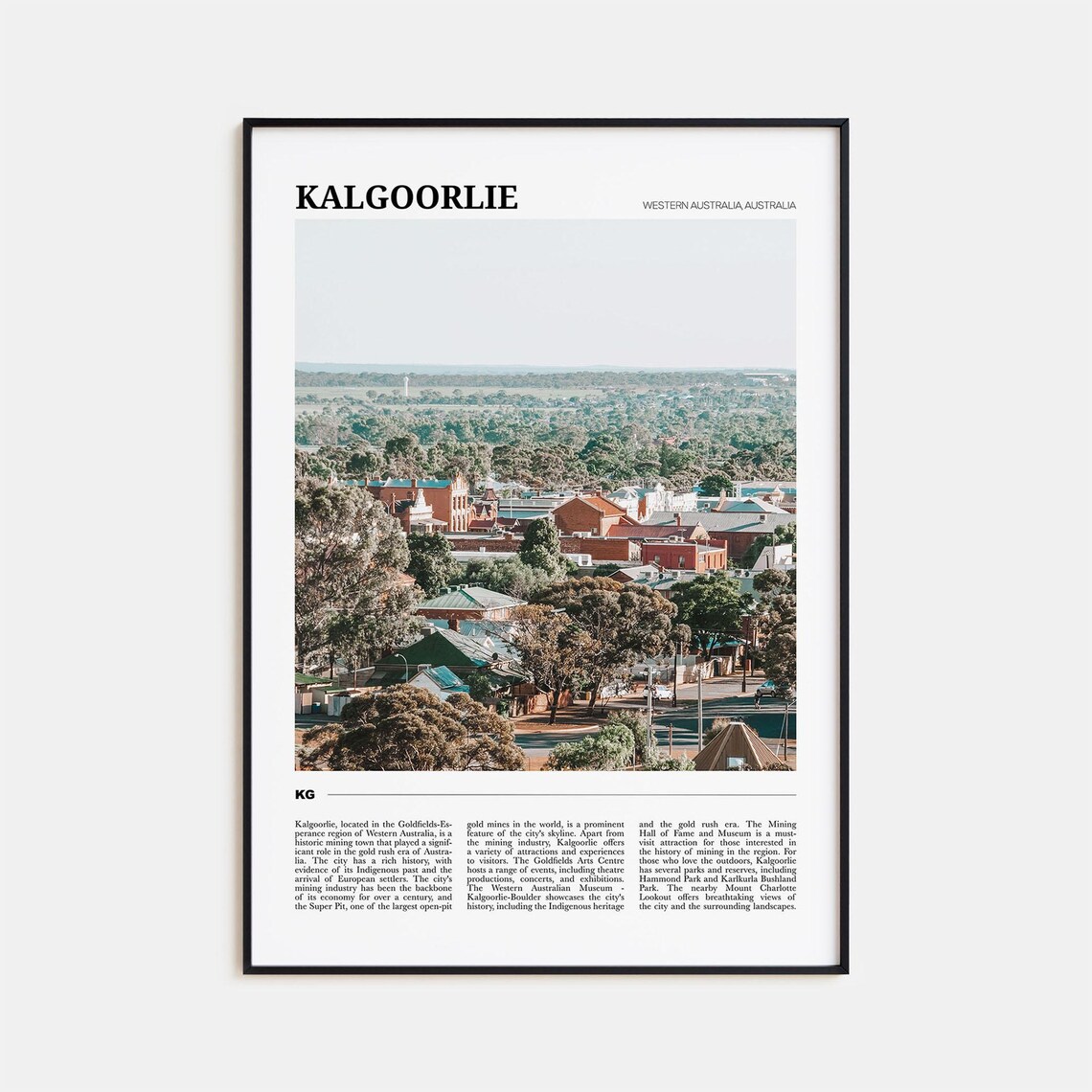 Kalgoorlie Australia Goldfields Town Travel Photography Poster