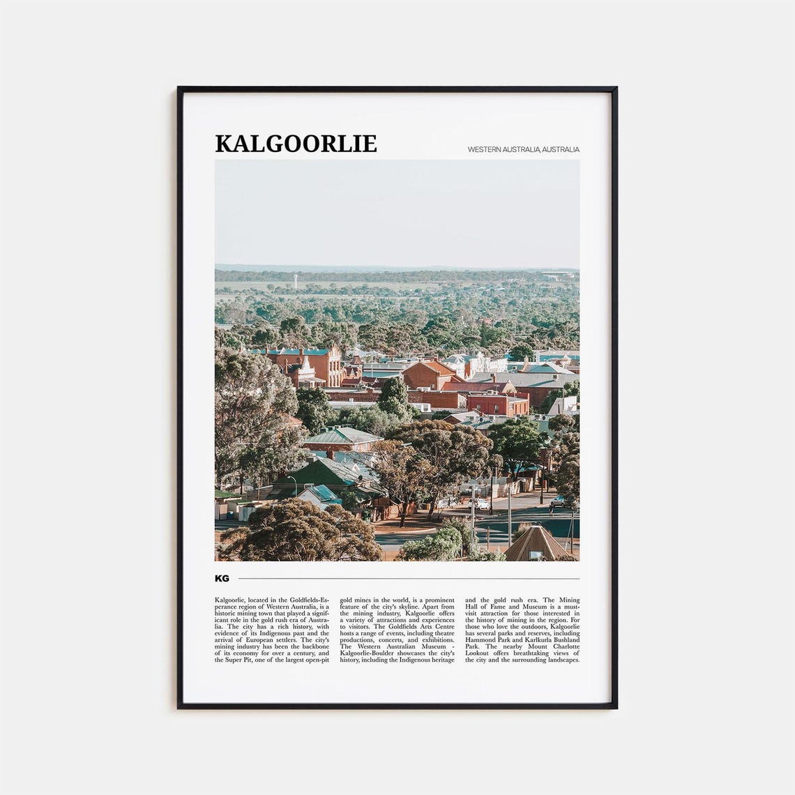 Kalgoorlie Travel Poster Kalgoorlie Wall Art Kalgoorlie Poster Print Kalgoorlie Photo Kalgoorlie Decor Western Australia Australia