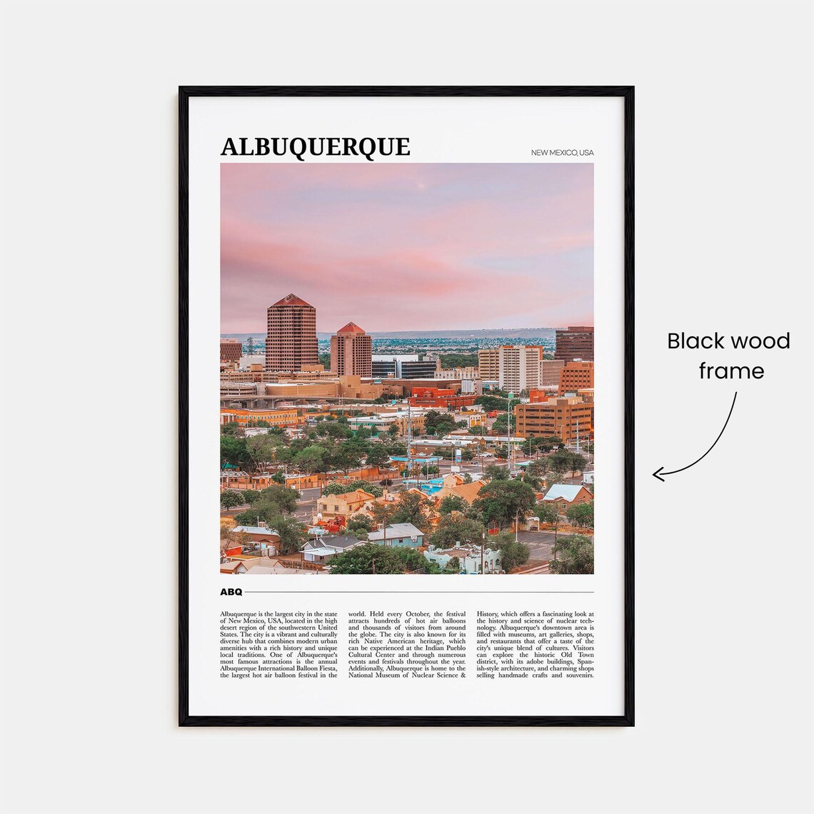 Albuquerque New Mexico USA Desert Skyline Sunset City Poster - Image 2