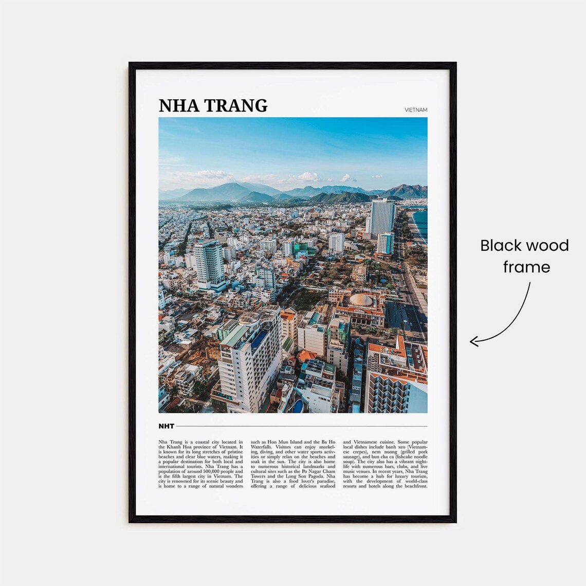Nha Trang Vietnam Travel Poster Coastal City Bay Aerial Skyline View - Image 2