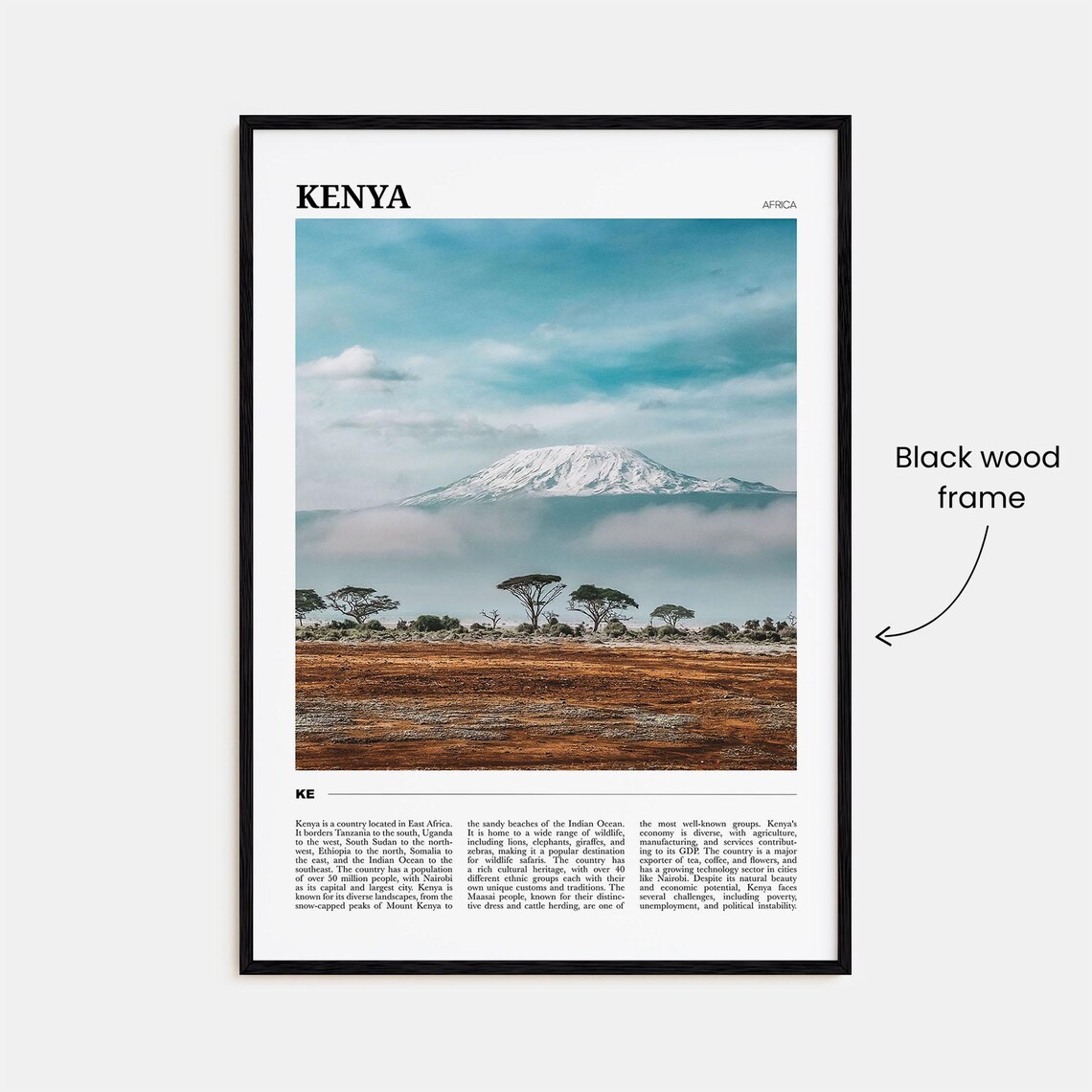 Kenya Africa Savanna Mountain Wildlife Safari Photography Poster - Image 2