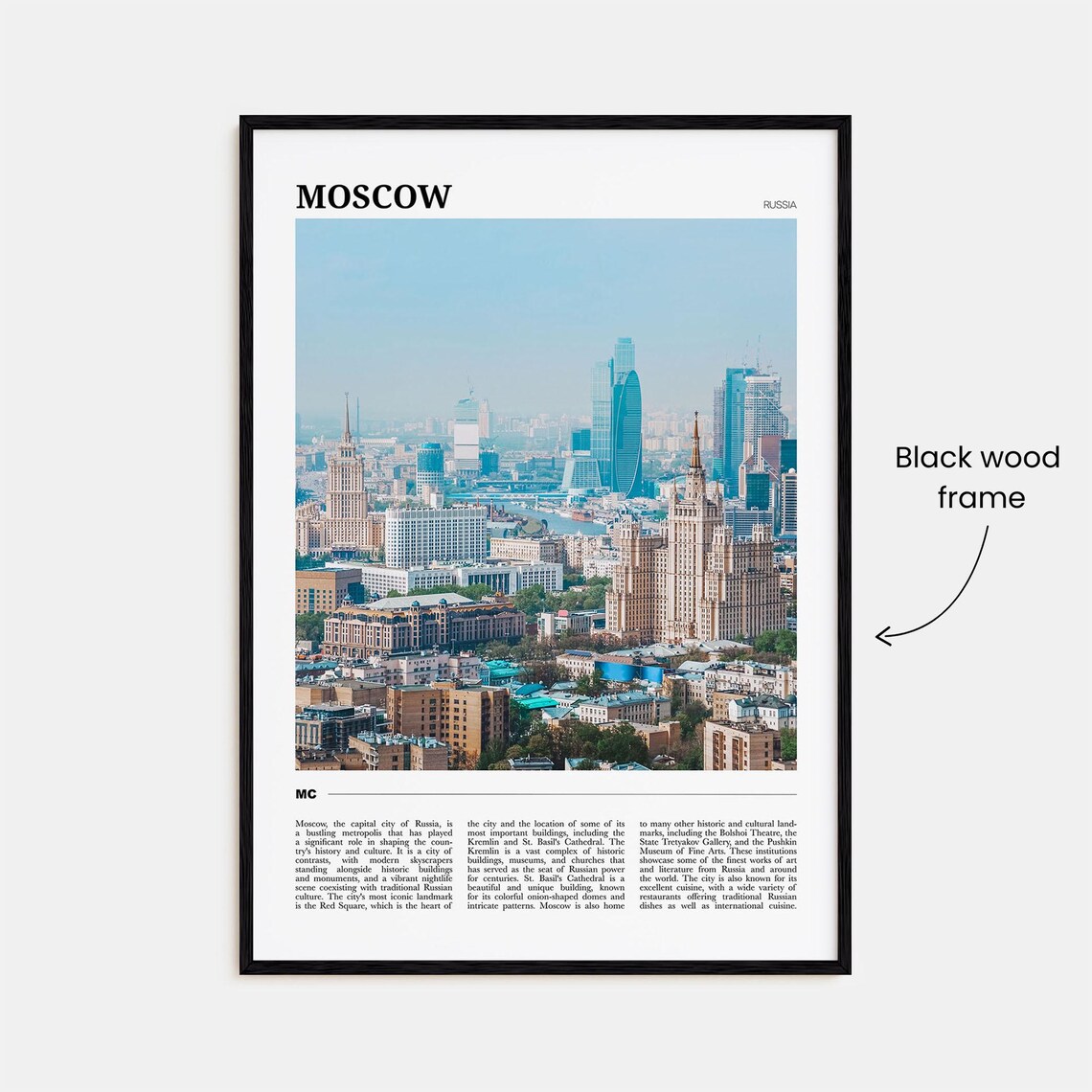 Moscow Russia Modern Skyscraper Skyline City Panorama Travel Poster - Image 2