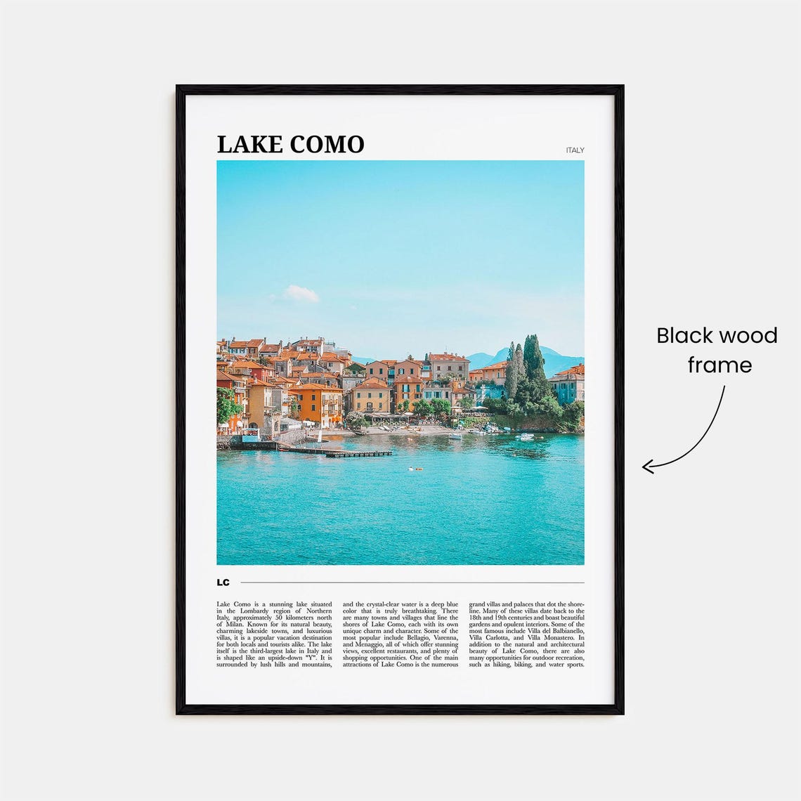 Lake Como Italy Lakeside Town Turquoise Water Italian Travel Poster - Image 2
