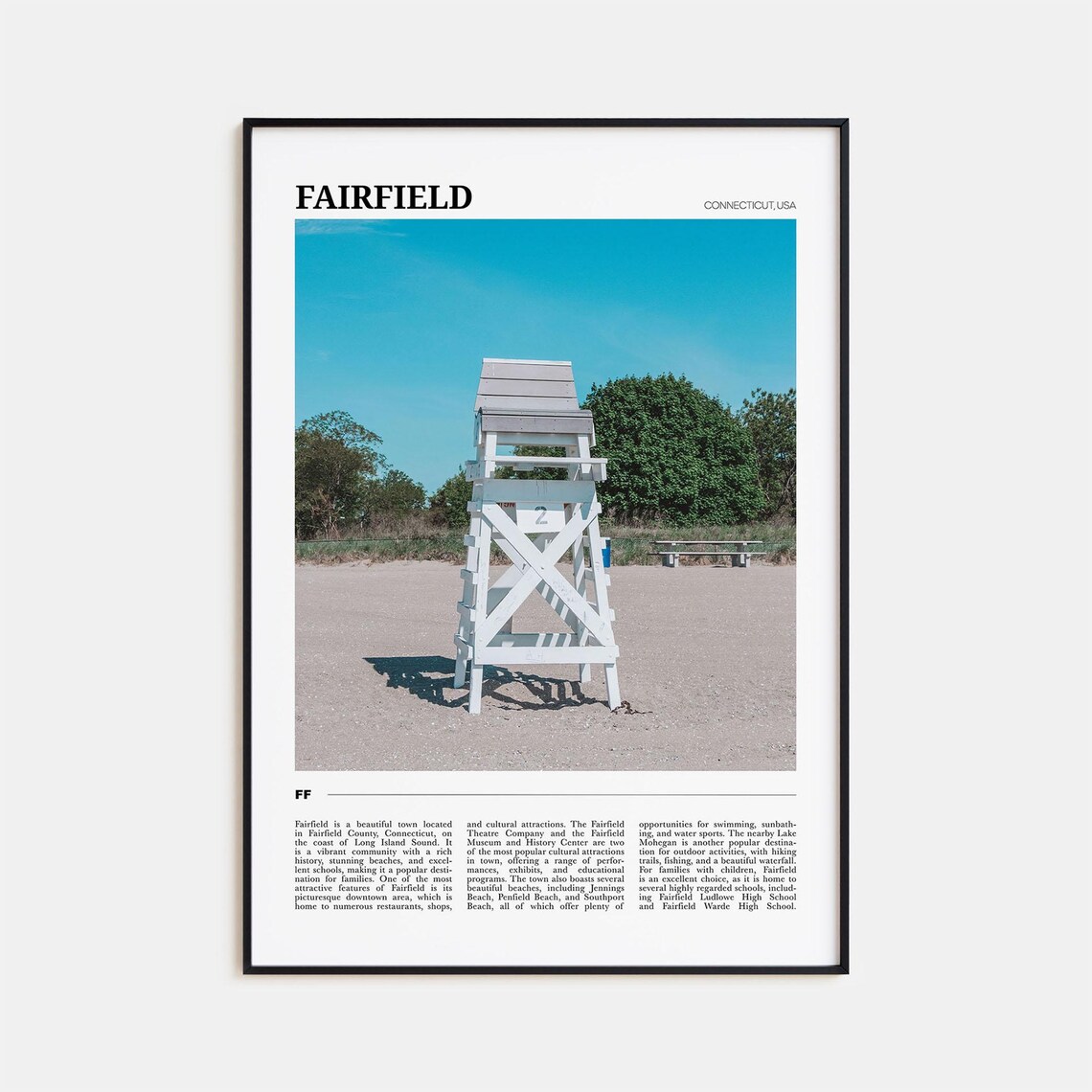 Fairfield Travel Poster, Connecticut USA Wall Art