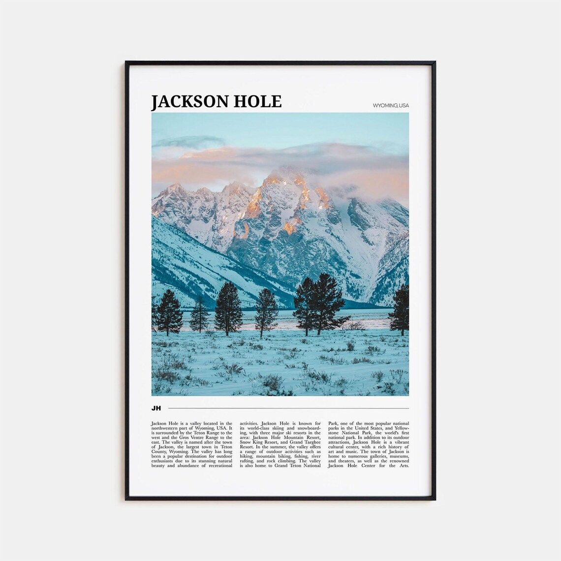 Jackson Hole Travel Poster, Wyoming USA Art Print