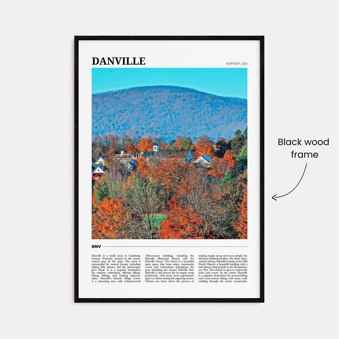 Danville Travel Poster Vermont Danville Wall Art Danville Poster Print Danville Photo Danville Decor Vermont Usa - Image 2