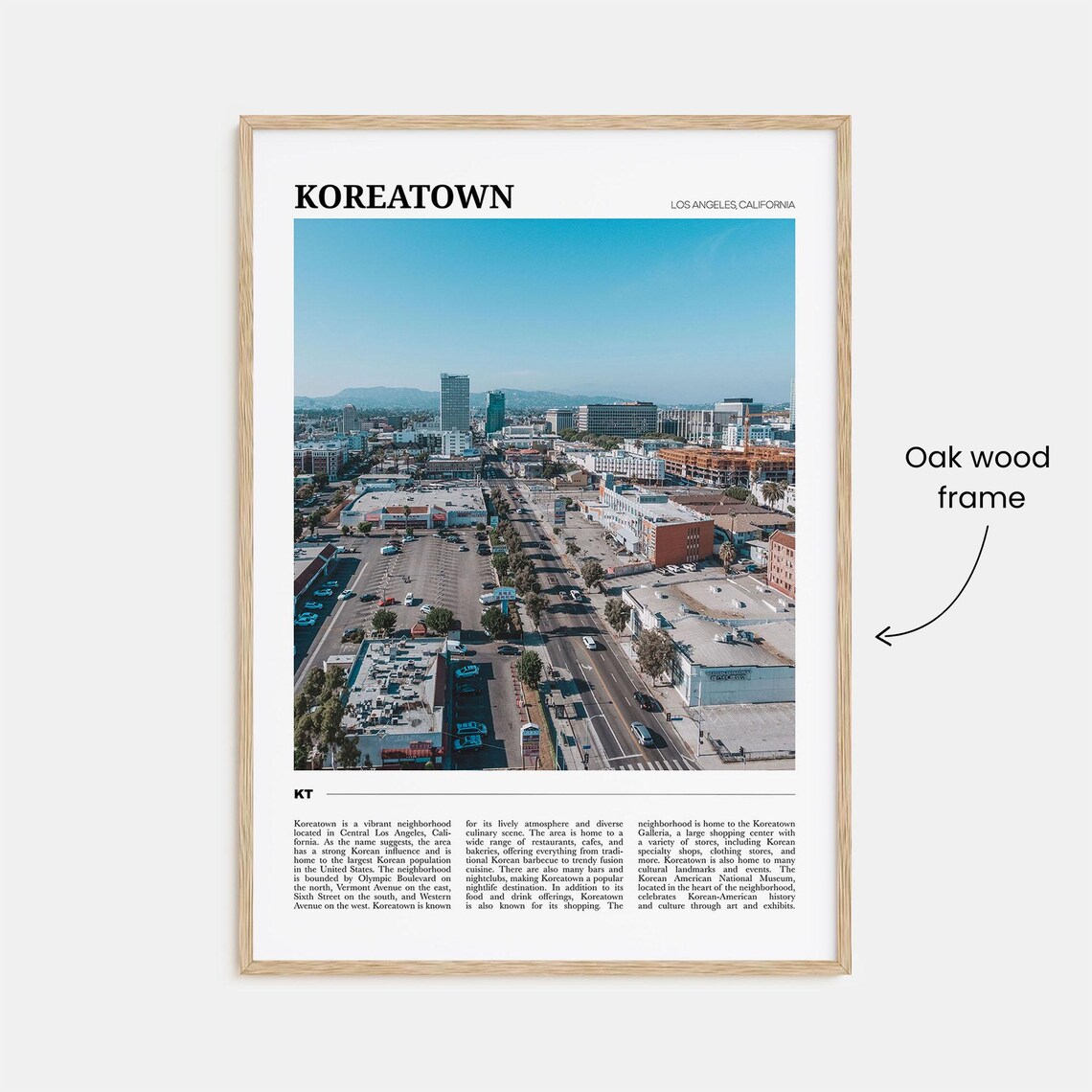 Koreatown Los Angeles California Aerial Neighborhood City Poster - Image 3