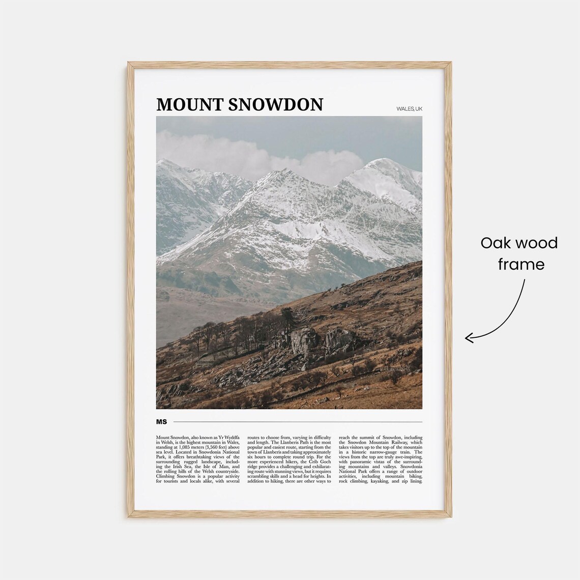 Mount Snowdon Wales Snow Capped Peaks Hiking Adventure Travel Poster - Image 3