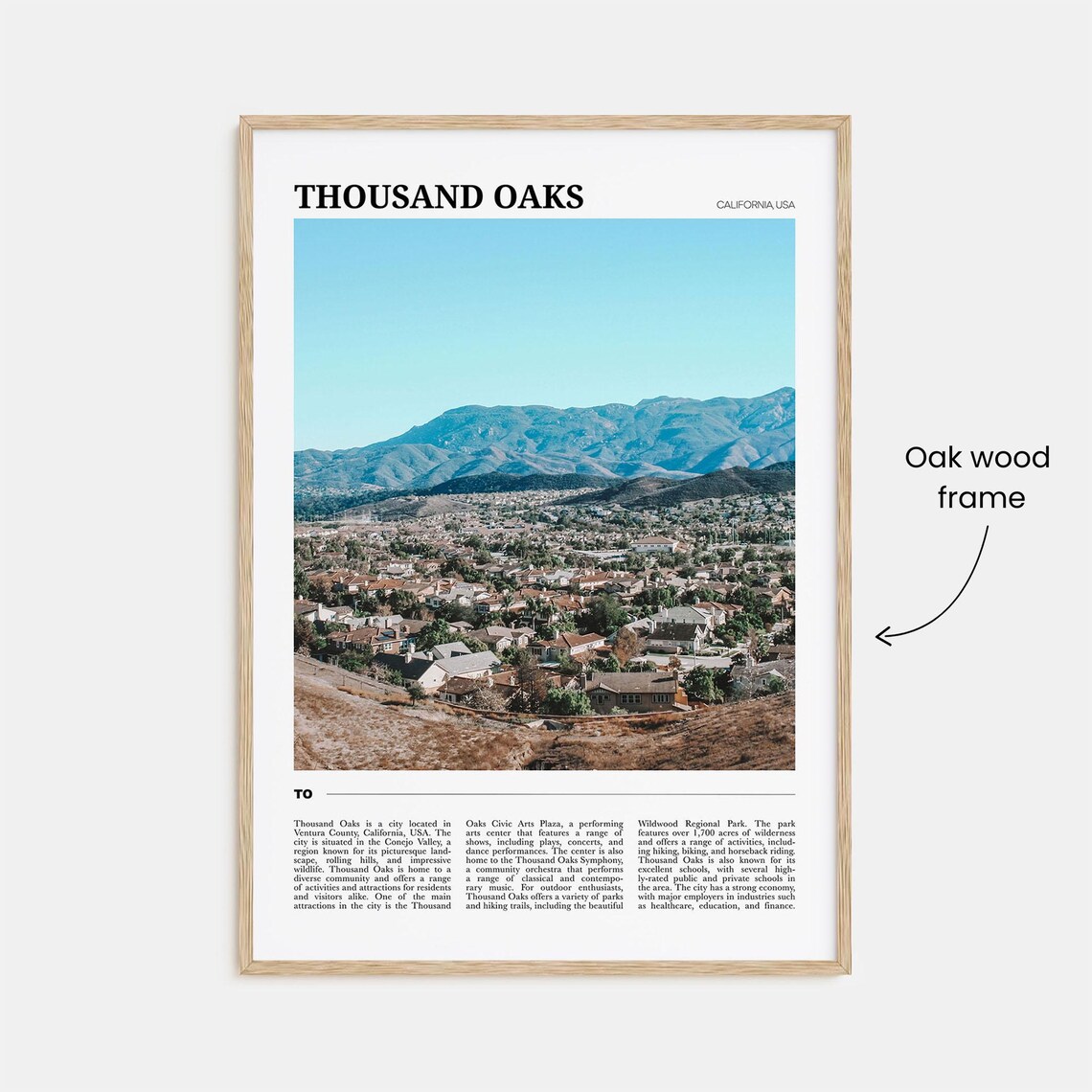 Thousand Oaks California Hills and Mountains Suburb Travel Poster - Image 3