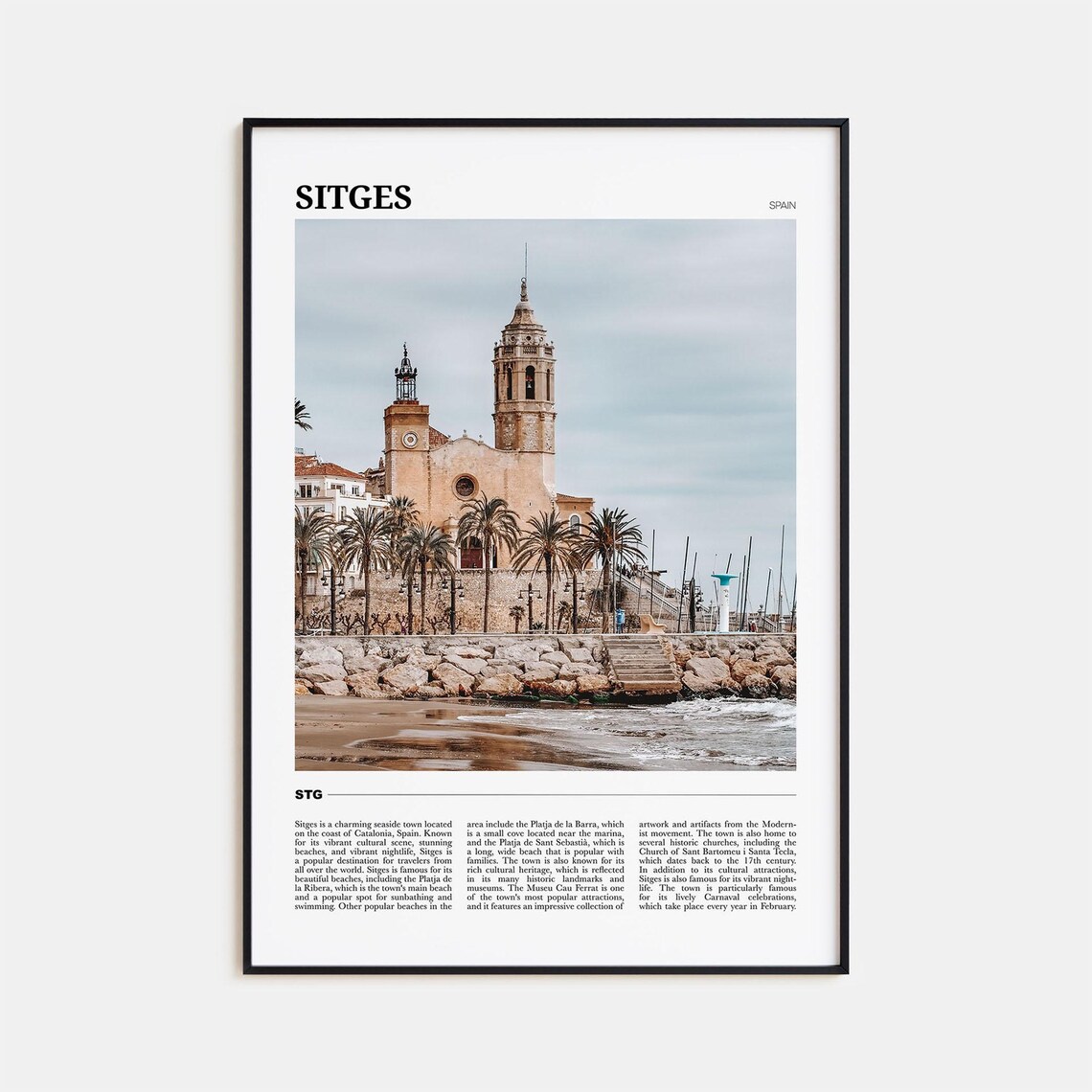 Sitges Travel Poster, Spain Wall Art Print