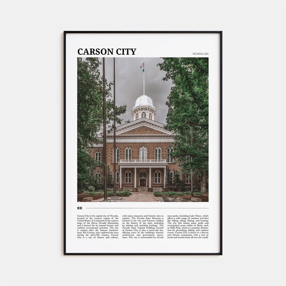 Carson City Nevada State Capitol Building Historic Photo Travel Poster