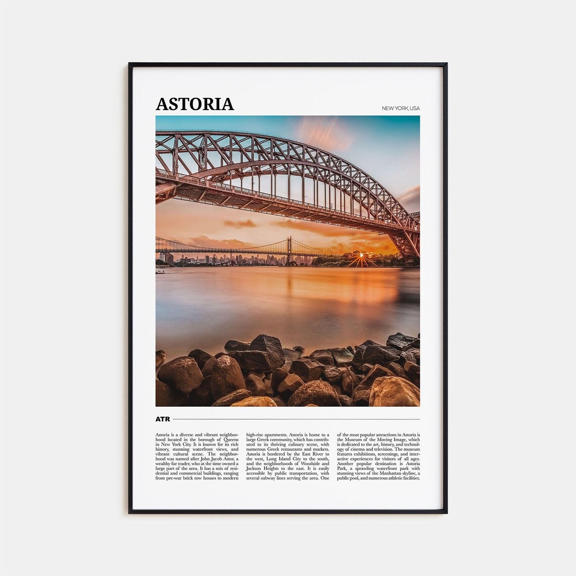 Astoria Travel Poster, New York Place Art Print