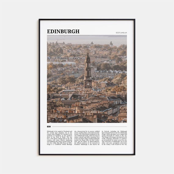 Edinburgh Travel Poster Scotland Travel Poster