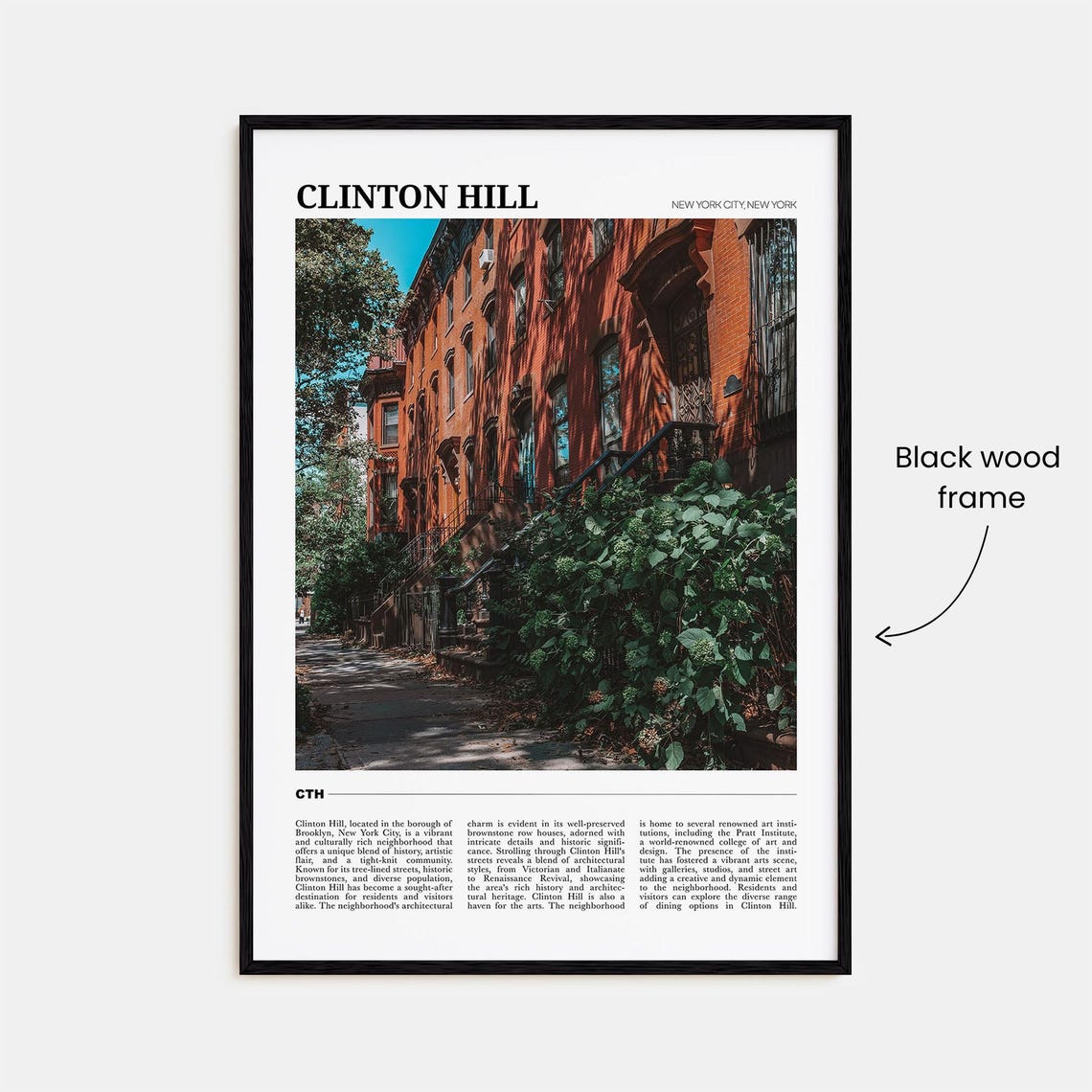 Clinton Hill Brooklyn Historic Brownstone Street Scene Travel Poster - Image 2