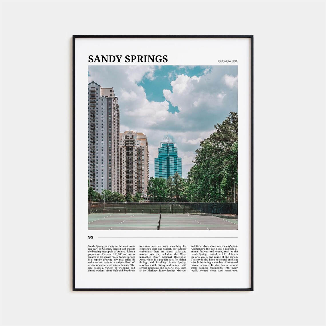 Sandy Springs Georgia Tennis Courts City High Rises Photo Poster