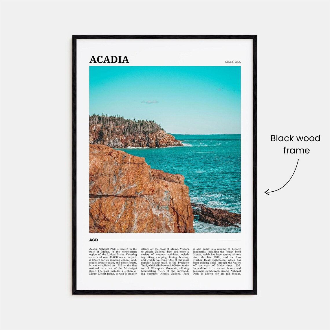 Acadia National Park Travel Poster, Maine USA - Image 2