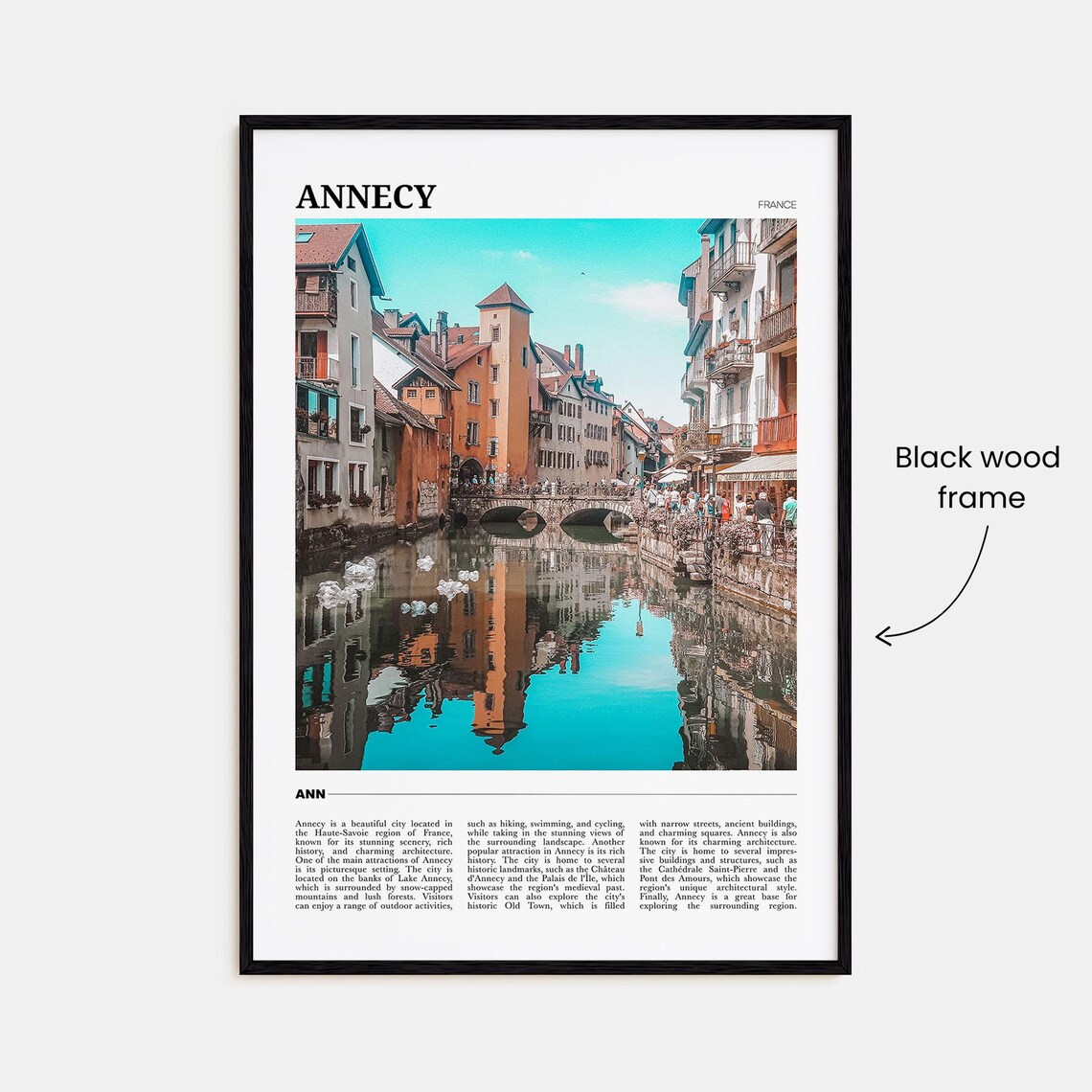 Annecy France Canal Reflections Old Town Palais Island View Poster - Image 2