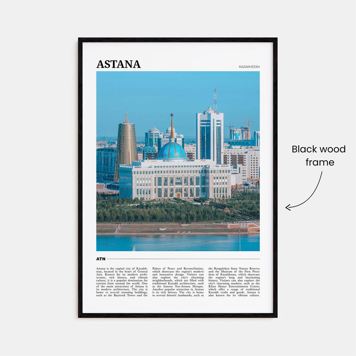 Astana Kazakhstan Modern Capital Skyline Palace Dome Cityscape Poster - Image 2