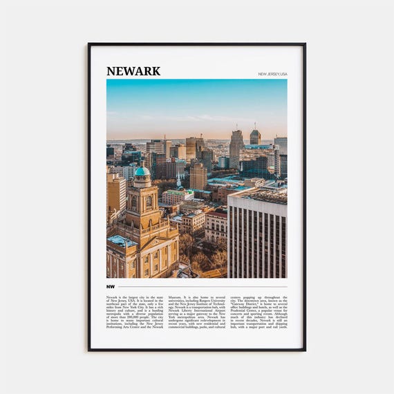 Newark Travel Poster Newark Wall Art Newark Poster Print Newark Photo Newark Decor New Jersey Usa